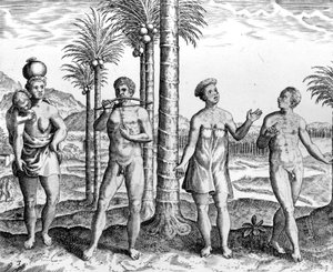 Caffre People、「インドオリエンタリス」のイラスト、1598年公開 作： Theodore de Bry